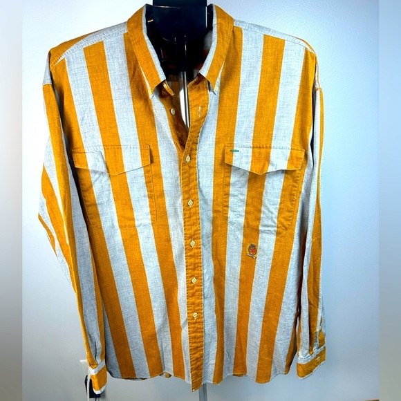 Vintage Tommy Hilfiger Casual Yellow and Gray Button Down Shirt - Picture 1 of 6